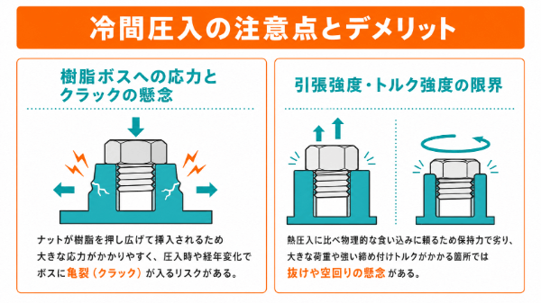 冷間圧入の注意点とデメリット